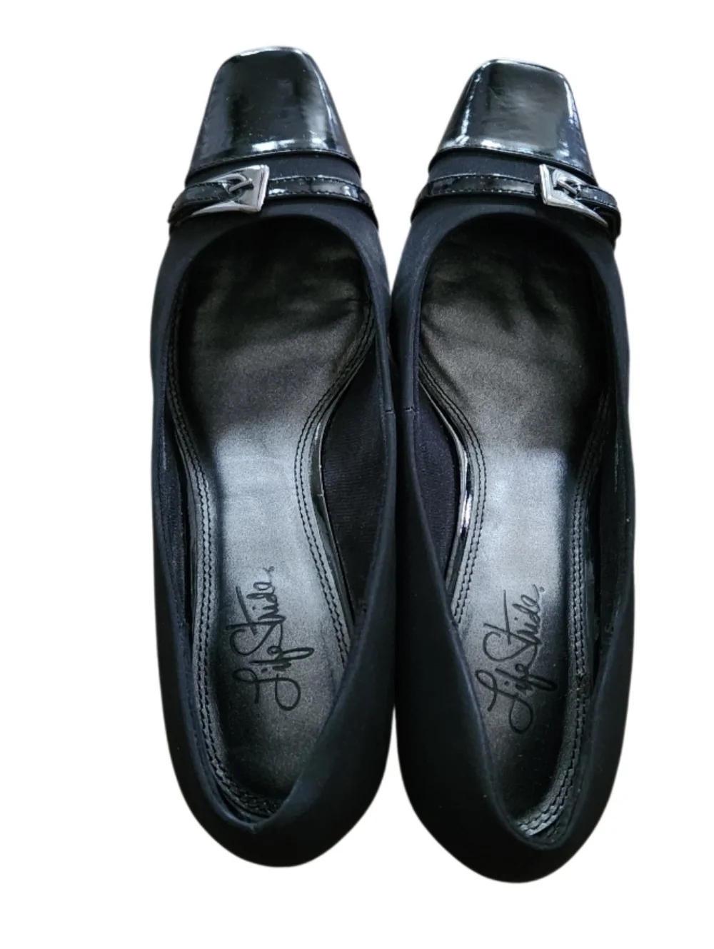 Classic Black Low Heel Women's Pumps Sz 10 - Picture 2 of 4